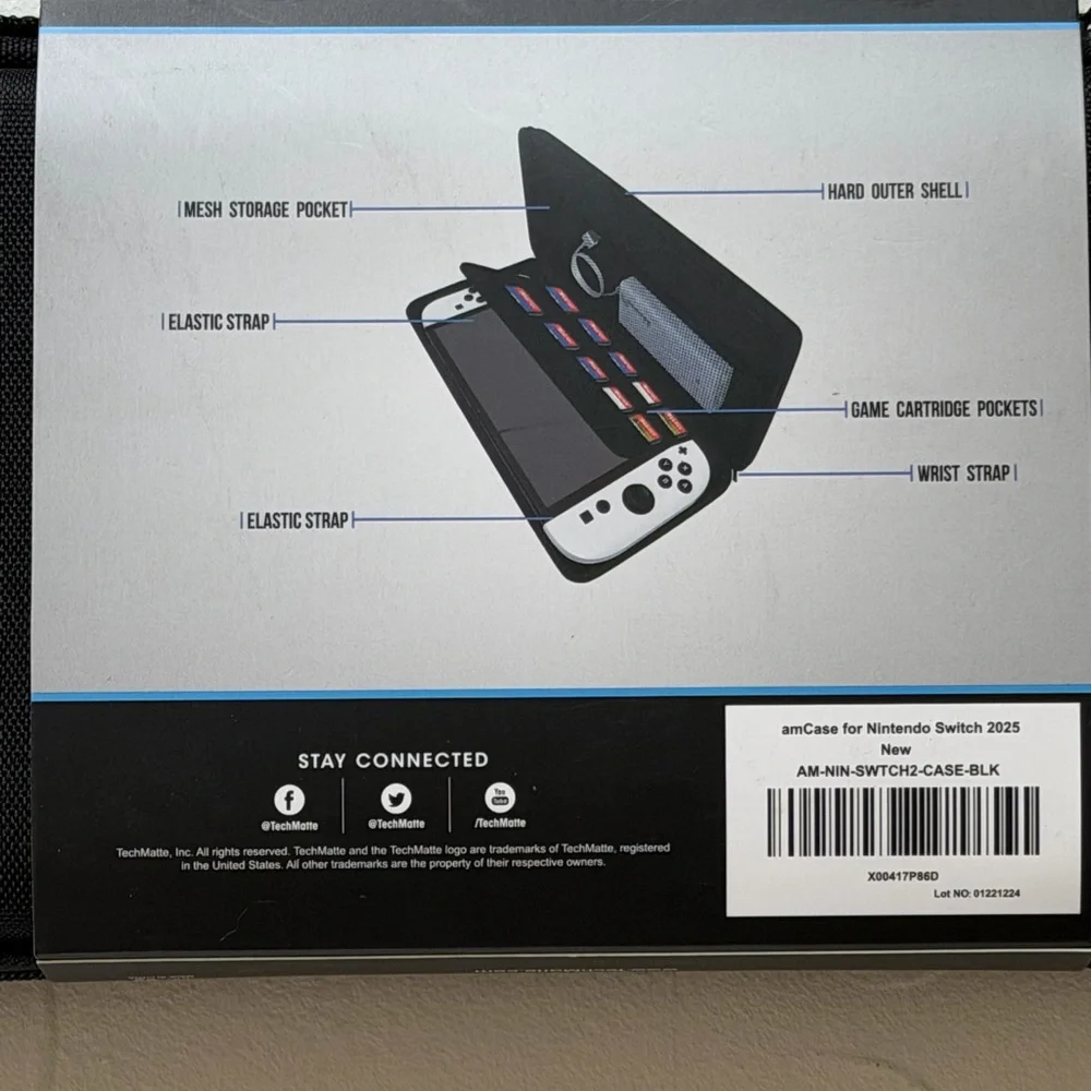 NWT Black Carrying Case for Nintendo Switch 2025